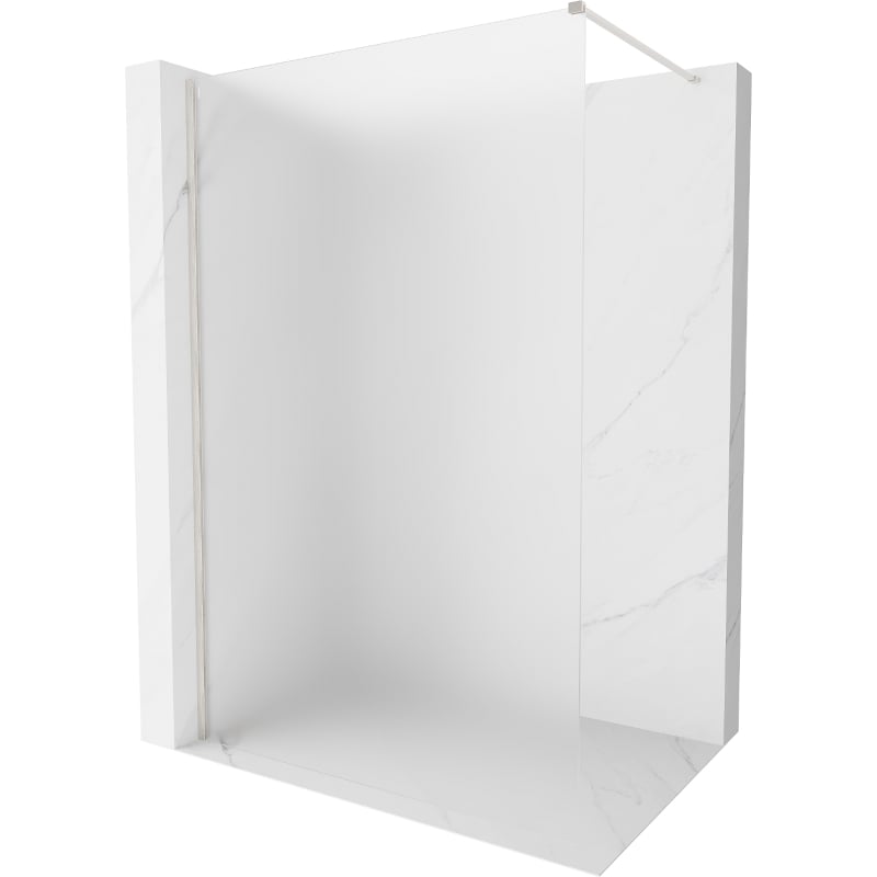 Mexen Kioto-X Duschwand Walk-in 100 x 200 cm, mattiert 10 mm, gebürsteter Nickel - 800-100-101-97-30-X