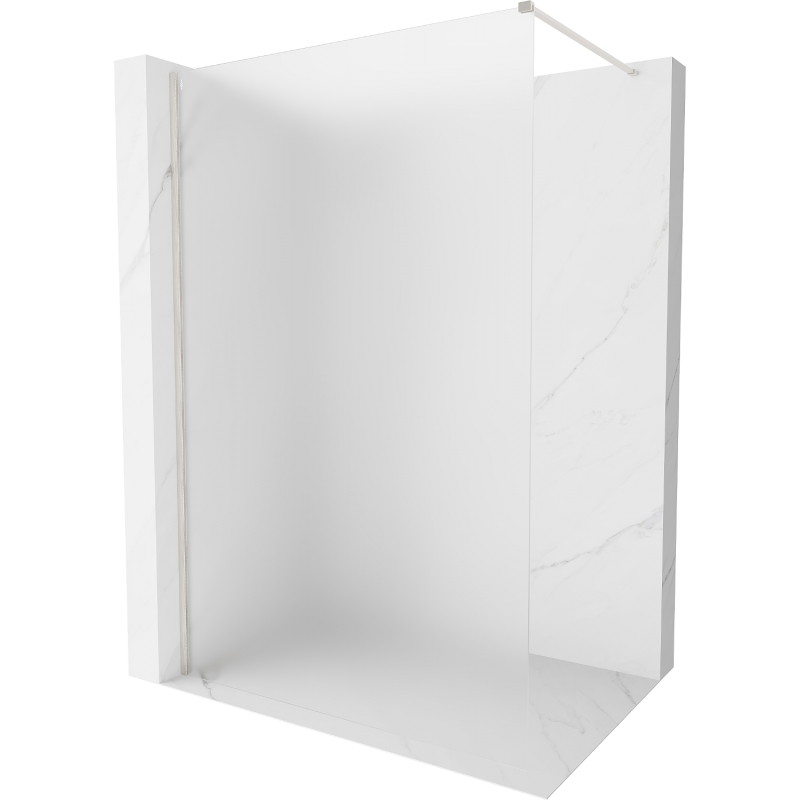Mexen Kioto-X Duschwand Walk-in 120 x 200 cm, Mattglas 10 mm, gebürstetes Nickel - 800-120-101-97-30-X