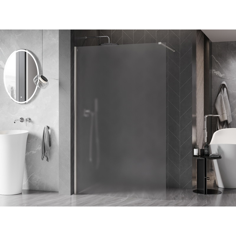 Mexen Kioto-X Duschwand Walk-in 150 x 200 cm, satiniert 10 mm, gebürsteter Nickel - 800-150-101-97-30-X