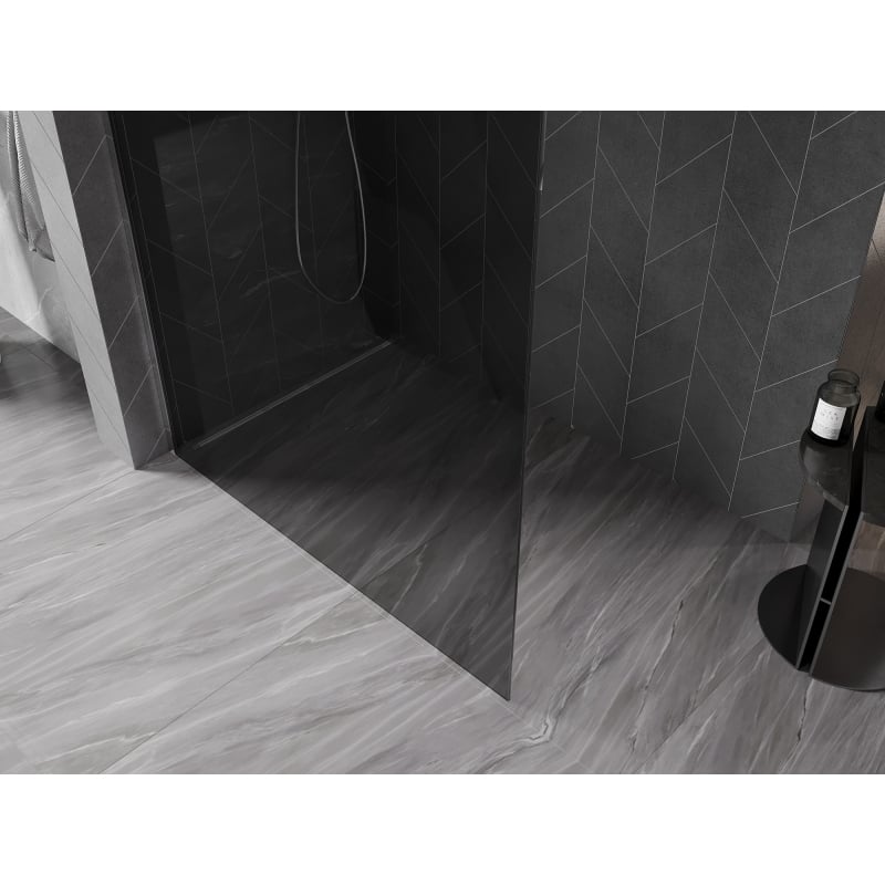 Mexen Kioto-X Duschwand Walk-in 110 x 200 cm, Graphit 10 mm, Chrom - 800-110-101-01-40-X