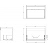 Mexen Box-A Korpus des Waschtischunterschranks 70 cm, 1 Schublade, Weiß Matt - 91AX0-0700-470-1-01