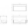 Mexen Box-A Korpus Waschbeckenschrank 90 cm, 1 Schublade, Weiß Matt - 91AX0-0900-470-1-01