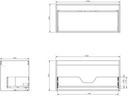 Mexen Box-A Korpus des Waschbeckenschranks 100 cm, 1 Schublade, Weiß Matt - 91AX0-1000-470-1-01