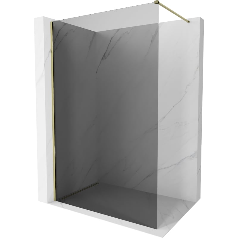 Mexen Kioto-X Duschwand Walk-in 90 x 200 cm, graphit 10 mm, gold - 800-090-101-50-40-X