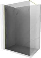 Mexen Kioto-X Duschwand Walk-in 90 x 200 cm, Graphit 10 mm, gebürstetes Gold - 800-090-101-55-40-X