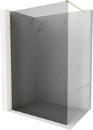 Mexen Kioto-X Duschwand Walk-in 120 x 200 cm, Graphit 10 mm, gebürstetes Gold - 800-120-101-55-40-X