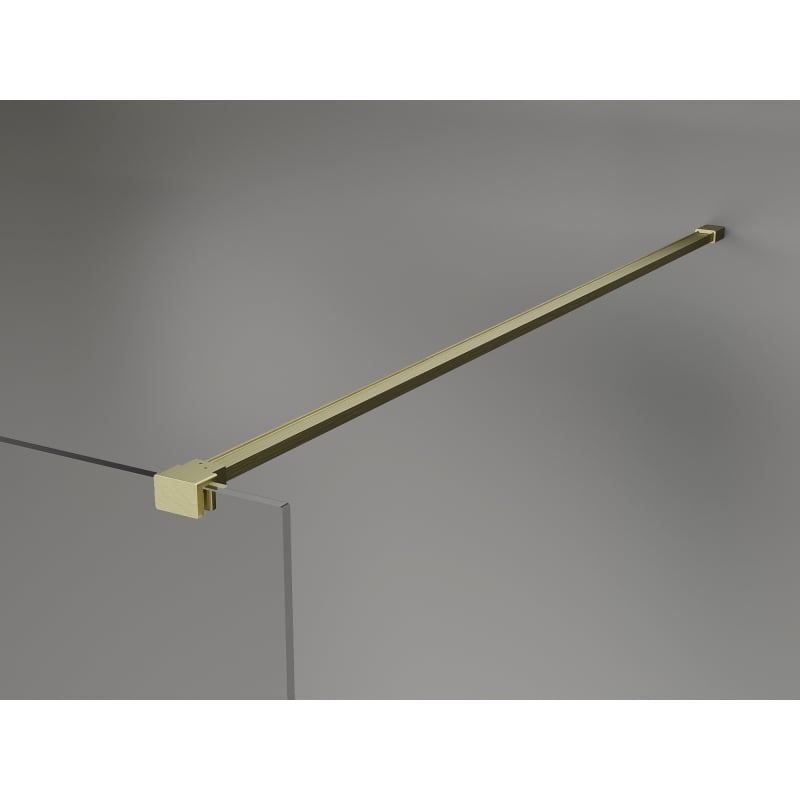 Mexen Kioto-X Duschwand Walk-in 140 x 200 cm, Graphit 10 mm, gebürstetes Gold - 800-140-101-55-40-X