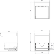 Mexen Box-A Schrankkörper für Waschtisch 40 cm, 1 Schublade, matt Graphit - 91AX0-0400-470-1-66