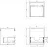 Mexen Box-A Korpus des Waschtischunterschranks 45 cm, 1 Schublade, Graphit Matt - 91AX0-0450-470-1-66
