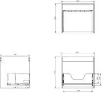 Mexen Box-A Unterschrankkorpus 50 cm, 1 Schublade, matt graphit - 91AX0-0500-470-1-66