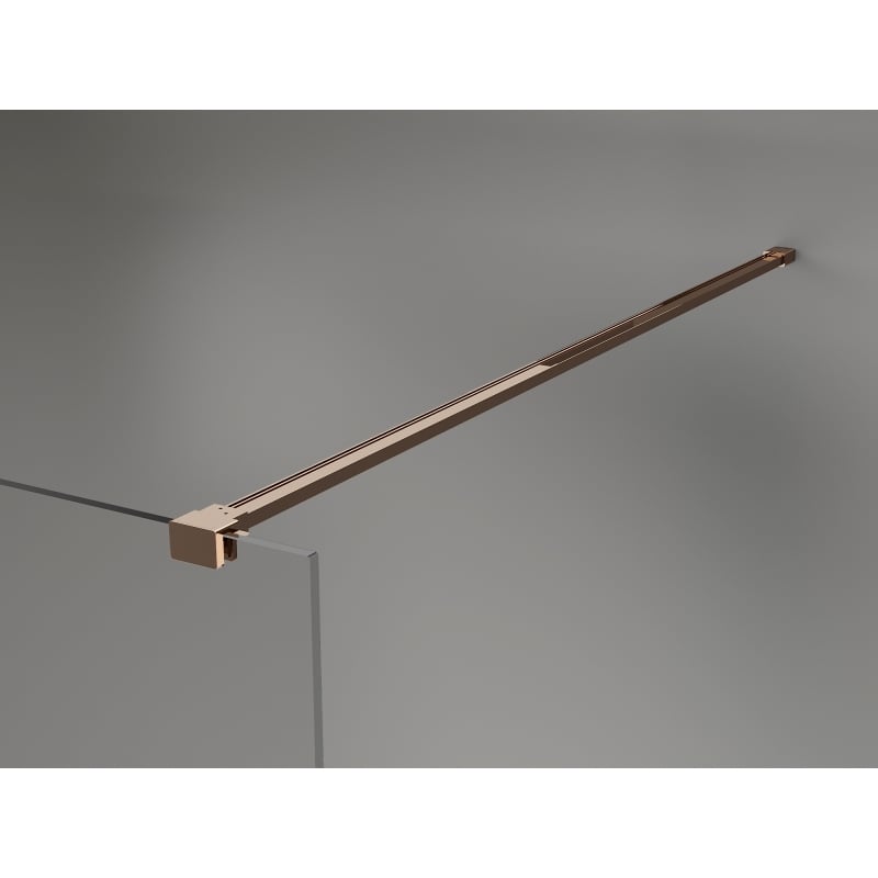 Mexen Kioto-X Duschwand Walk-in 100 x 200 cm, grafit 10 mm, roségold - 800-100-101-60-40-X