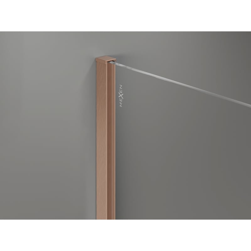 Mexen Kioto-X Duschwand Walk-in 110 x 200 cm, Graphit 10 mm, gebürstetes Kupfer - 800-110-101-65-40-X