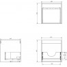 Mexen Box-A Korpus Waschbeckenunterschrank 45 cm, 1 Schublade, Schwarz Matt - 91AX0-0450-470-1-71