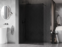 Mexen Kioto-X Duschwand Walk-in 90 x 200 cm, Graphit 10 mm, Schwarz - 800-090-101-70-40-X