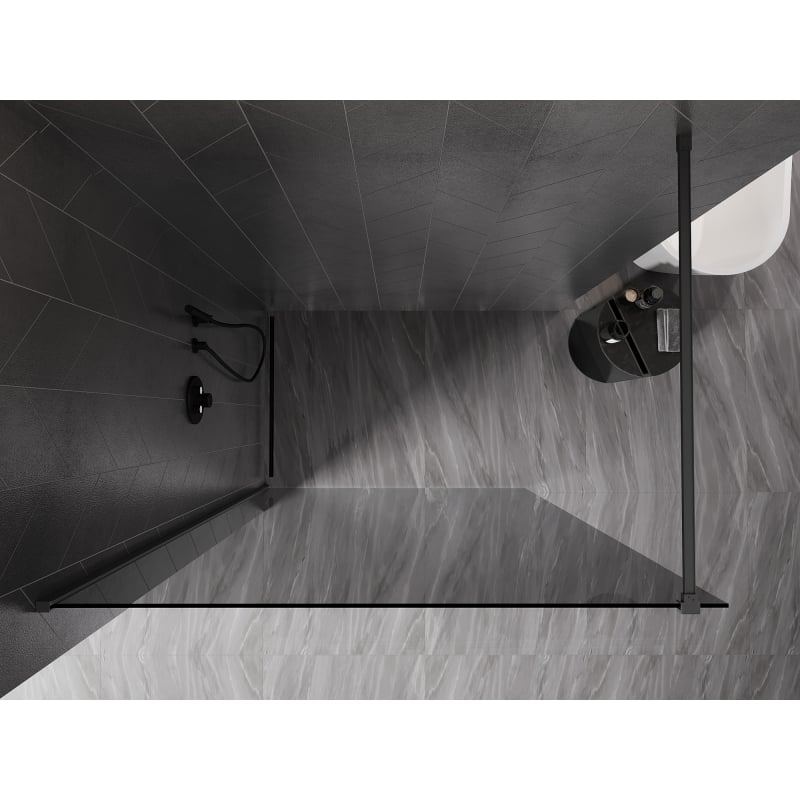 Mexen Kioto-X Duschwand Walk-in 80 x 200 cm, Graphit 10 mm, Gun Metal - 800-080-101-95-40-X