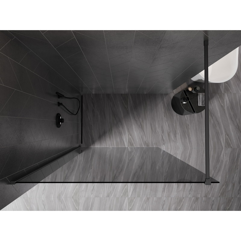 Mexen Kioto-X Duschwand Walk-in 100 x 200 cm, Graphit 10 mm, Gun Metal - 800-100-101-95-40-X