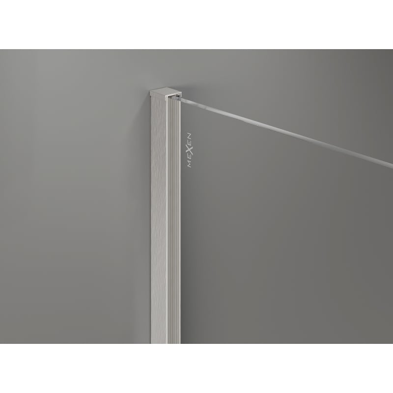 Mexen Kioto-X Duschwand Walk-in 70 x 200 cm, Graphit 10 mm, gebürsteter Nickel - 800-070-101-97-40-X