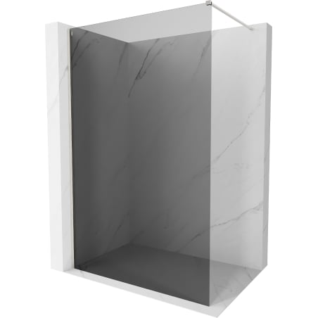 Mexen Kioto-X Duschwand Walk-in 140 x 200 cm, Graphit 10 mm, gebürsteter Nickel - 800-140-101-97-40-X