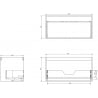 Mexen Box-A Waschtischunterschrank-Korpus 90 cm, 1 Schublade, Eiche - 91AX0-0900-470-1-81