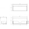 Mexen Box-A Korpus des Waschtischunterschranks 100 cm, 1 Schublade, Eiche - 91AX0-1000-470-1-81