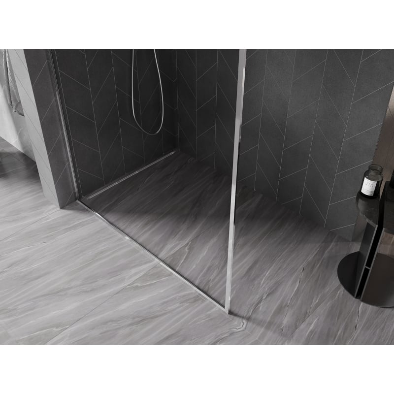 Mexen Kioto-XF Duschwand Walk-in mit Rahmen 60 x 202 cm, transparent 10 mm, Chrom - 800-060-104-01-00-X
