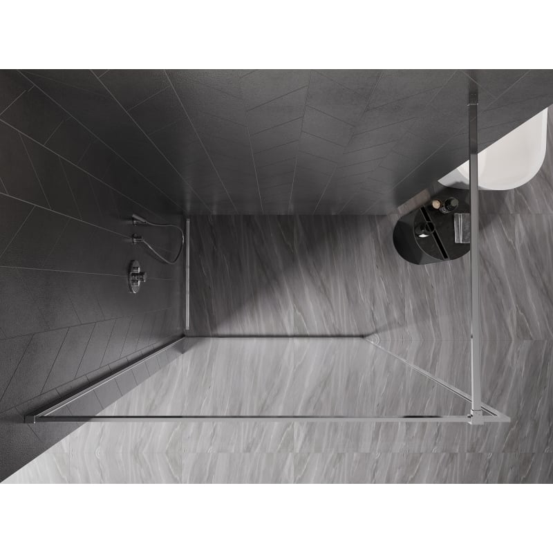 Mexen Kioto-XF Duschwand Walk-in mit Rahmen 60 x 202 cm, transparent 10 mm, Chrom - 800-060-104-01-00-X