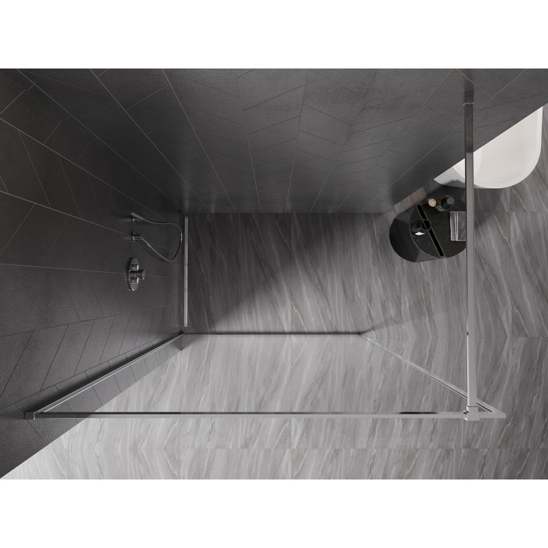 Mexen Kioto-XF Duschwand Walk-in mit Rahmen 140 x 202 cm, transparent 10 mm, Chrom - 800-140-104-01-00-X