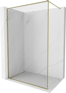 Mexen Kioto-XF Duschwand Walk-in mit Rahmen 80 x 202 cm, transparent 10 mm, gold - 800-080-104-50-00-X