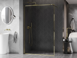 Mexen Kioto-XF Duschwand Walk-in mit Rahmen 120 x 202 cm, transparent 10 mm, gold - 800-120-104-50-00-X