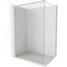 Mexen Kioto-XF Walk-in Duschwand mit Rahmen 60 x 202 cm, transparent 10 mm, gebürstetes Gold - 800-060-104-55-00-X