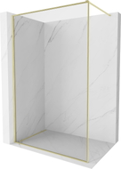 Mexen Kioto-XF Walk-in Duschwand mit Rahmen 60 x 202 cm, transparent 10 mm, gebürstetes Gold - 800-060-104-55-00-X