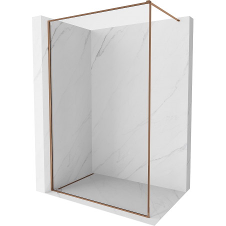 Mexen Kioto-XF Duschwand Walk-in mit Rahmen 100 x 202 cm, transparent 10 mm, Roségold - 800-100-104-60-00-X