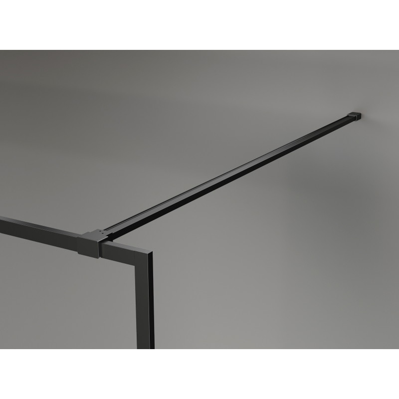Mexen Kioto-XF Duschwand Walk-in mit Rahmen 100 x 202 cm, transparent 10 mm, schwarz - 800-100-104-70-00-X