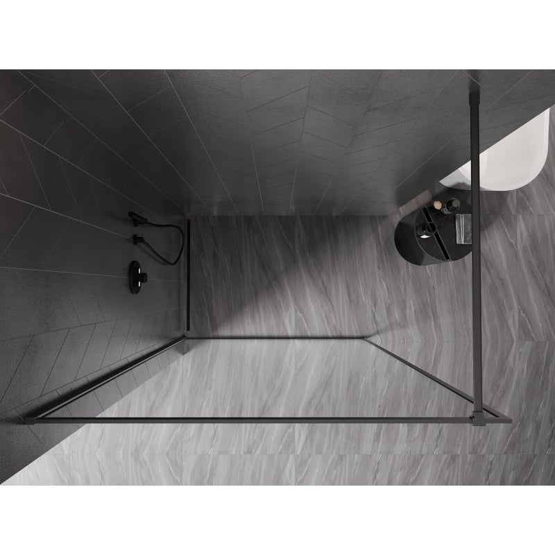 Mexen Kioto-XF Duschwand Walk-in mit Rahmen 60 x 202 cm, transparent 10 mm, Gunmetal - 800-060-104-95-00-X