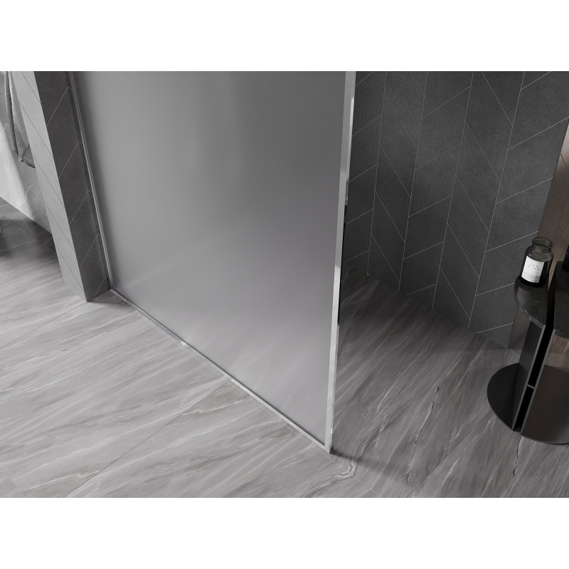 Mexen Kioto-XF Duschwand Walk-in mit Rahmen 80 x 202 cm, Frost 10 mm, Chrom - 800-080-104-01-30-X