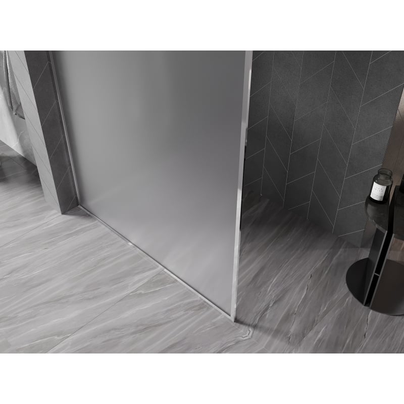 Mexen Kioto-XF Duschwand Walk-in mit Rahmen 120 x 202 cm, matt 10 mm, Chrom - 800-120-104-01-30-X