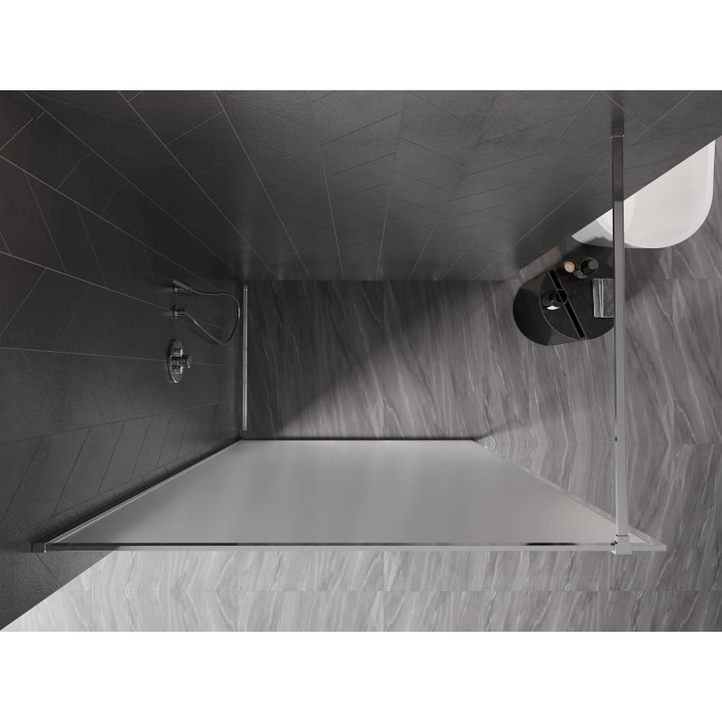 Mexen Kioto-XF Duschwand Walk-in mit Rahmen 160 x 202 cm, Mattglas 10 mm, Chrom - 800-160-104-01-30-X
