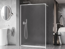 Mexen Kioto-XF Duschwand Walk-in mit Rahmen 50 x 202 cm, Mattglas 10 mm, Weiß - 800-050-104-20-30-X