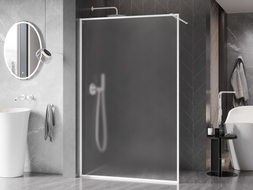 Mexen Kioto-XF Duschwand Walk-in mit Rahmen 80 x 202 cm, mattiert 10 mm, weiß - 800-080-104-20-30-X