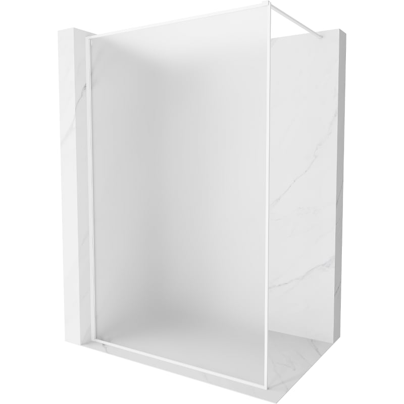 Mexen Kioto-XF Duschwand Walk-in mit Rahmen 110 x 202 cm, mattiert 10 mm, weiß - 800-110-104-20-30-X