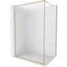 Mexen Kioto-XF Walk-in-Duschwand mit Rahmen 140 x 202 cm, matt 10 mm, gold - 800-140-104-50-30-X