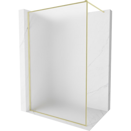 Mexen Kioto-XF Duschwand Walk-in mit Rahmen 60 x 202 cm, mattiert 10 mm, gold gebürstet - 800-060-104-55-30-X