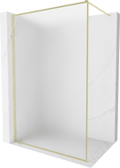 Mexen Kioto-XF Duschwand Walk-in mit Rahmen 150 x 202 cm, matt 10 mm, gold gebürstet - 800-150-104-55-30-X