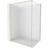 Mexen Kioto-XF Duschwand Walk-in mit Rahmen 160 x 202 cm, mattiert 10 mm, gebürstetes Gold - 800-160-104-55-30-X