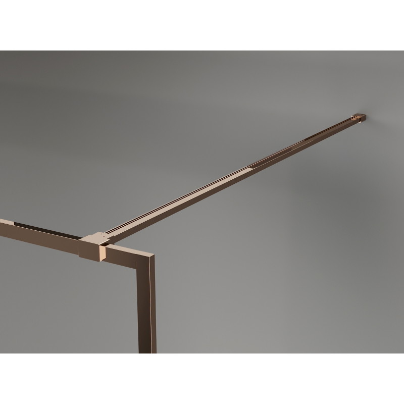 Mexen Kioto-XF Duschwand Walk-in mit Rahmen 110 x 202 cm, satiniert 10 mm, Roségold - 800-110-104-60-30-X