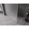 Mexen Kioto-XF Duschwand Walk-in mit Rahmen 130 x 202 cm, satiniert 10 mm, gebürstetes Kupfer - 800-130-104-65-30-X