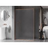 Mexen Kioto-XF Duschwand Walk-in mit Rahmen 160 x 202 cm, Frost 10 mm, gebürstetes Kupfer - 800-160-104-65-30-X
