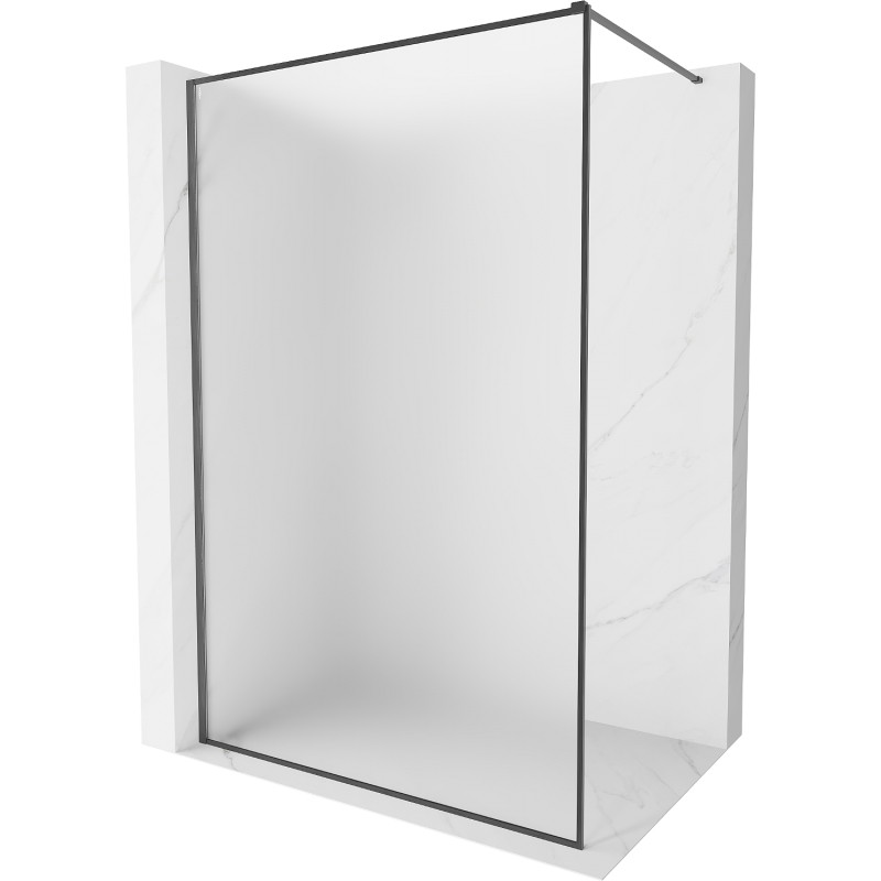 Mexen Kioto-XF Duschwand Walk-in mit Rahmen 150 x 202 cm, matt 10 mm, gebürstet Gun Grau - 800-150-104-66-30-X