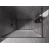Mexen Kioto-XF Duschwand Walk-in mit Rahmen 150 x 202 cm, Frostglas 10 mm, schwarz - 800-150-104-70-30-X