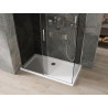 Mexen Omega Duschkabine verschiebbar 130 x 70 cm, Graphit, Chrom + Duschwanne Flat, weiß - 825-130-070-01-40-4010